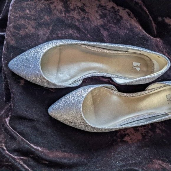 Silver Flats, Glam Glitter Holiday Dress Shoes, BP brand sz 8 Near Perfect - Picture 8 of 14
